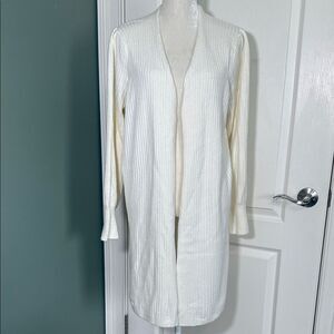 Banana Republic Factory Elegant Cream Open-Front Cardigan Sweater